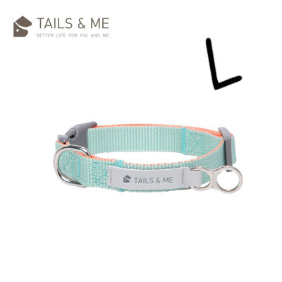 Tails & Me 尼龍頸圈 - 粉橘薄荷 L ( 寬2.5cm / 頸圍36-50cm )
