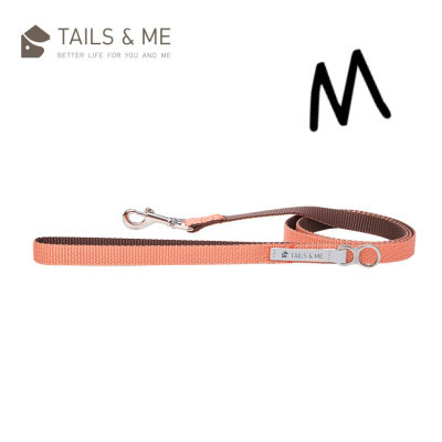 Tails & Me 尼龍拖帶 - 粉橘深棕 M ( 寬2.0cm / 長100cm / 最高承載25kg )