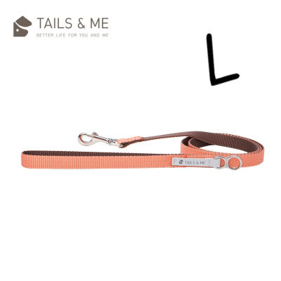 Tails & Me 尼龍拖帶 - 粉橘深棕 L  ( 寬2.5cm / 長100cm / 最高承載50kg )