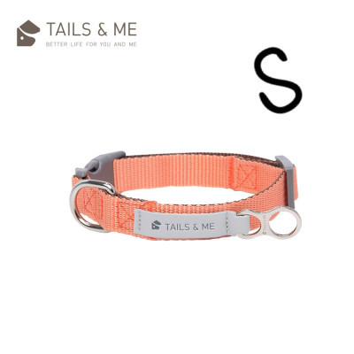 Tails & Me 尼龍頸圈 - 粉橘深棕 S  ( 寬1.5cm / 頸圍22-30cm )