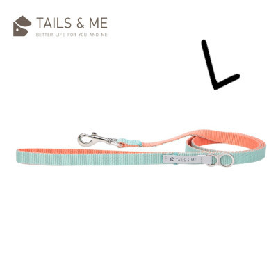 Tails & Me 尼龍拖帶 - 粉橘薄荷 L  ( 寬2.5cm / 長100cm / 最高承載50kg )