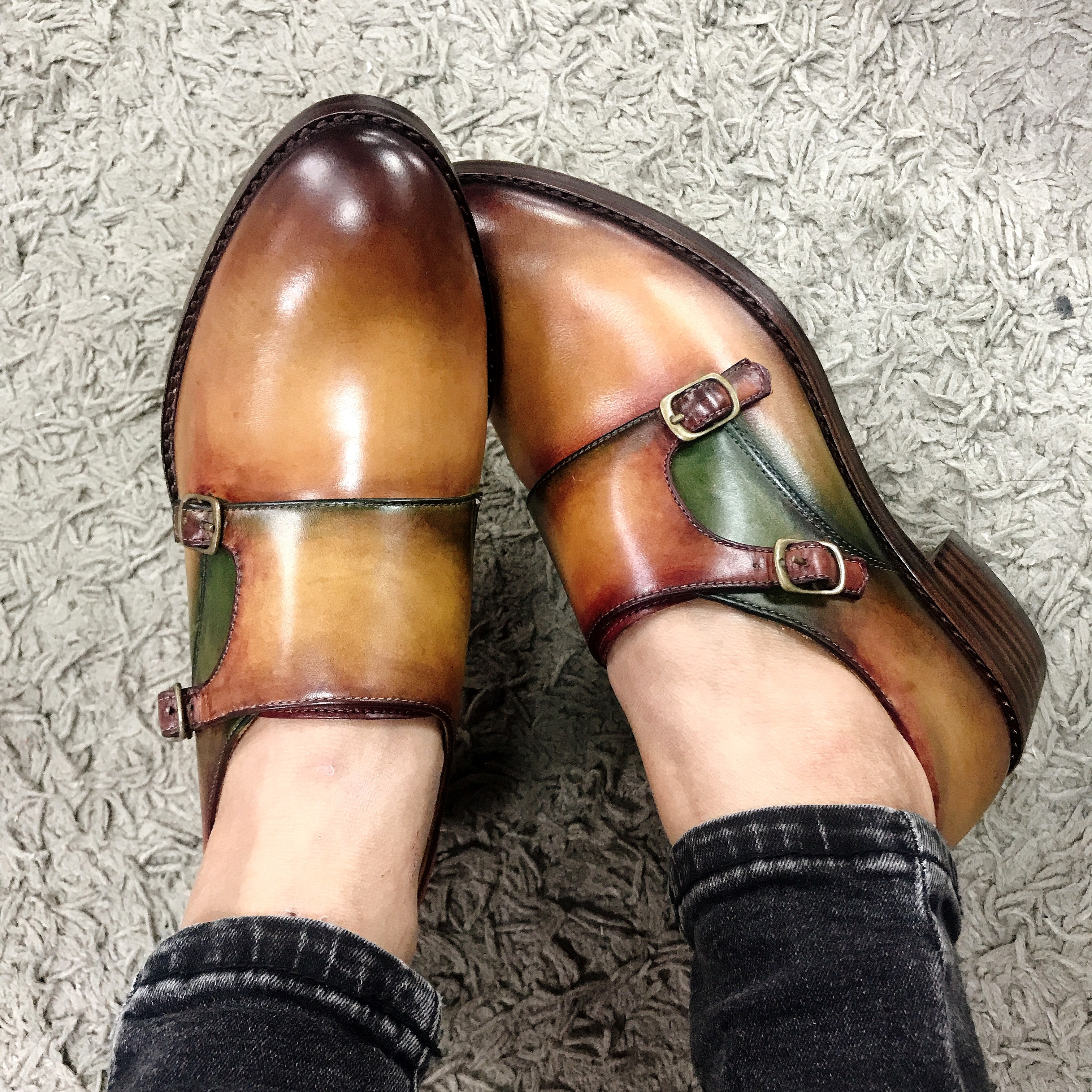 【孟克鞋Monks】Patina手工渲染古法染色全手工復古漸層刷色訂制工藝