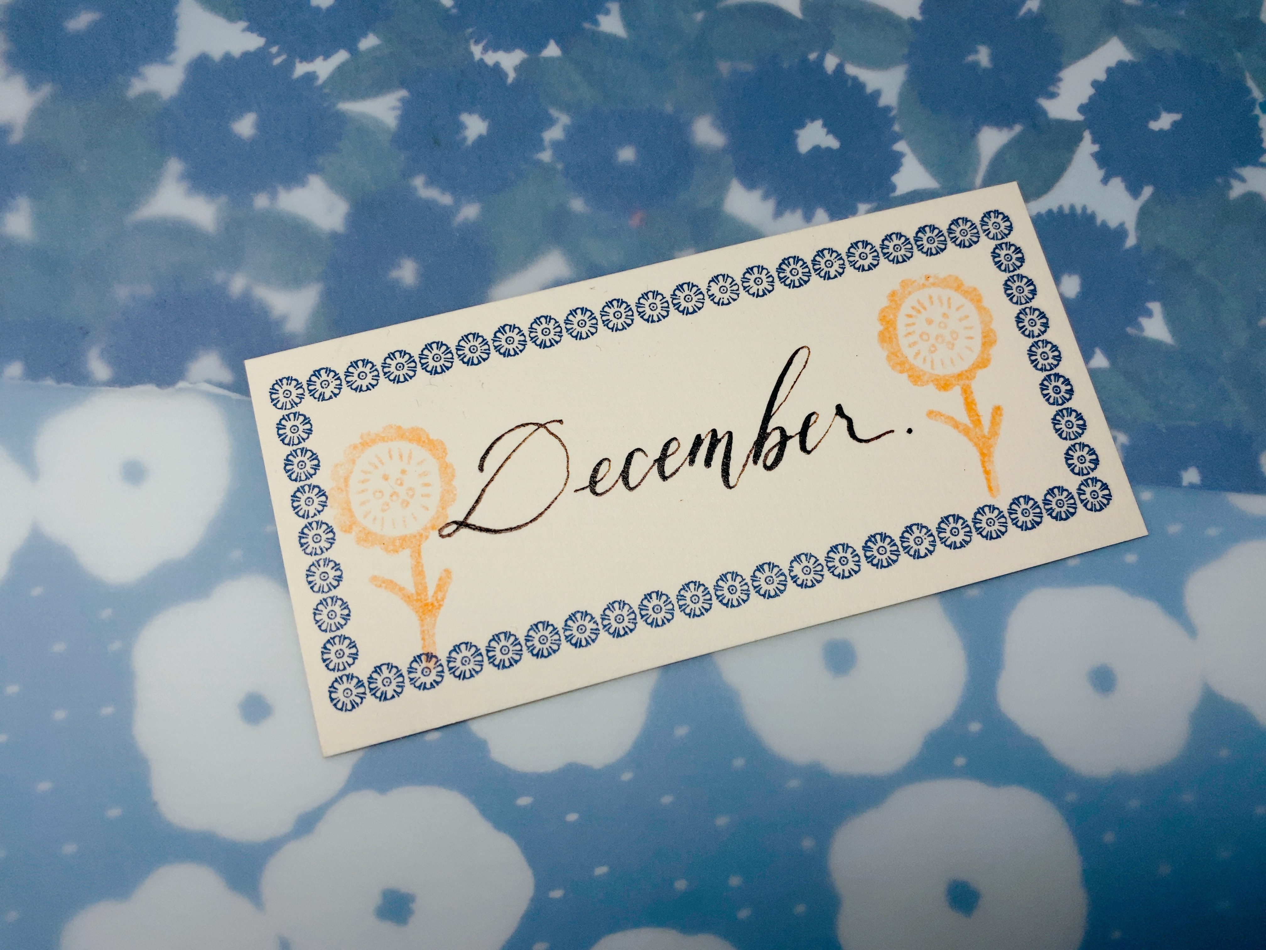 倉敷意匠 凸版印刷 Memo小卡-藍花框