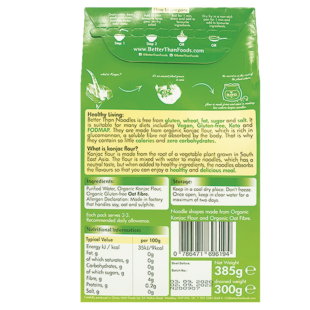 Better than foods - 有機纖體無麩質蒟蒻麵 (385g) (163613)