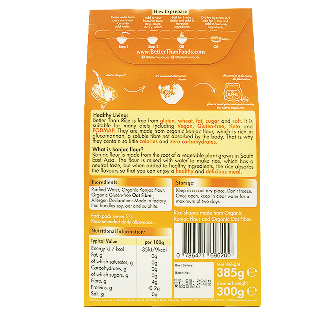 Better than foods Organic Slim Konjac Rice (385g) (163607)