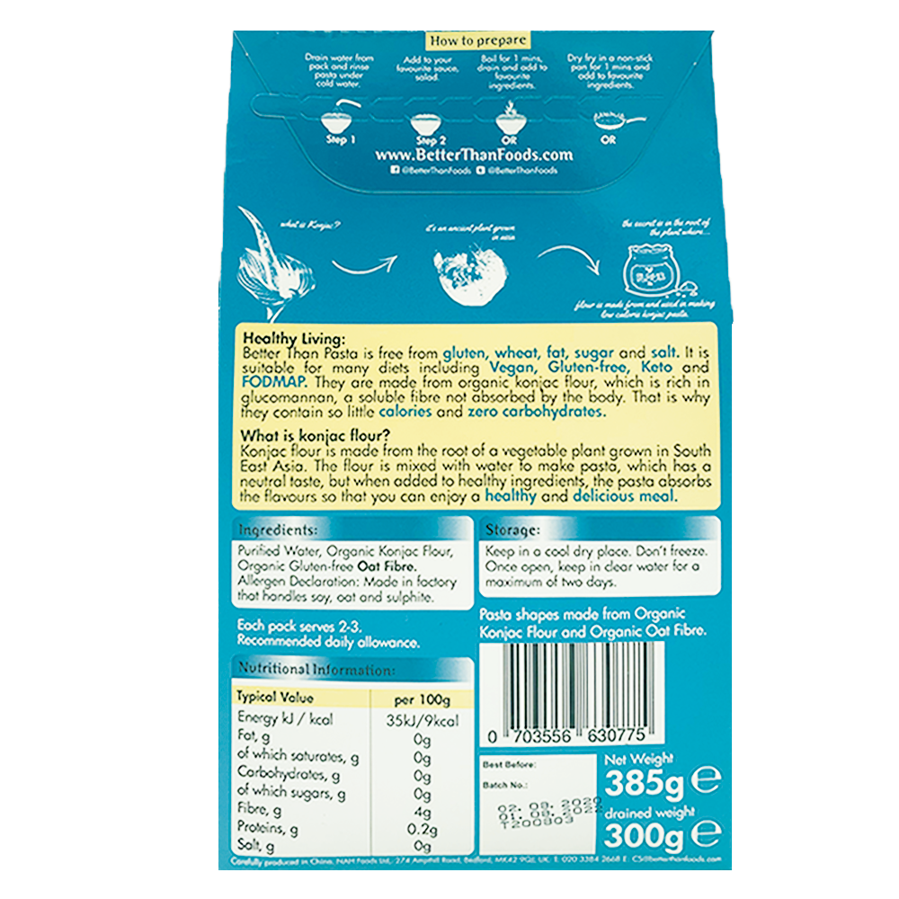 Better Than Foods Organic Pasta Konjac Tagliatelle (385g) (163604)