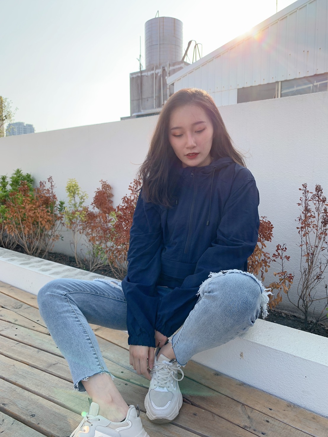 United Athle UA 連帽防風外套/衝鋒衣 深藍 (3721101-086)