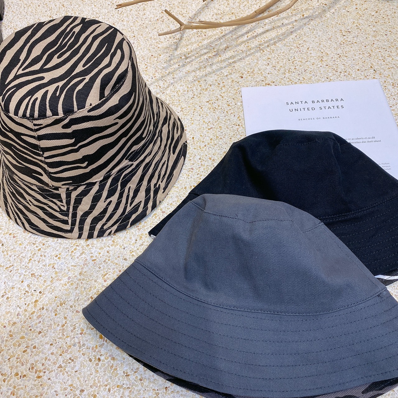 斑馬紋雙面戴漁夫帽/三色