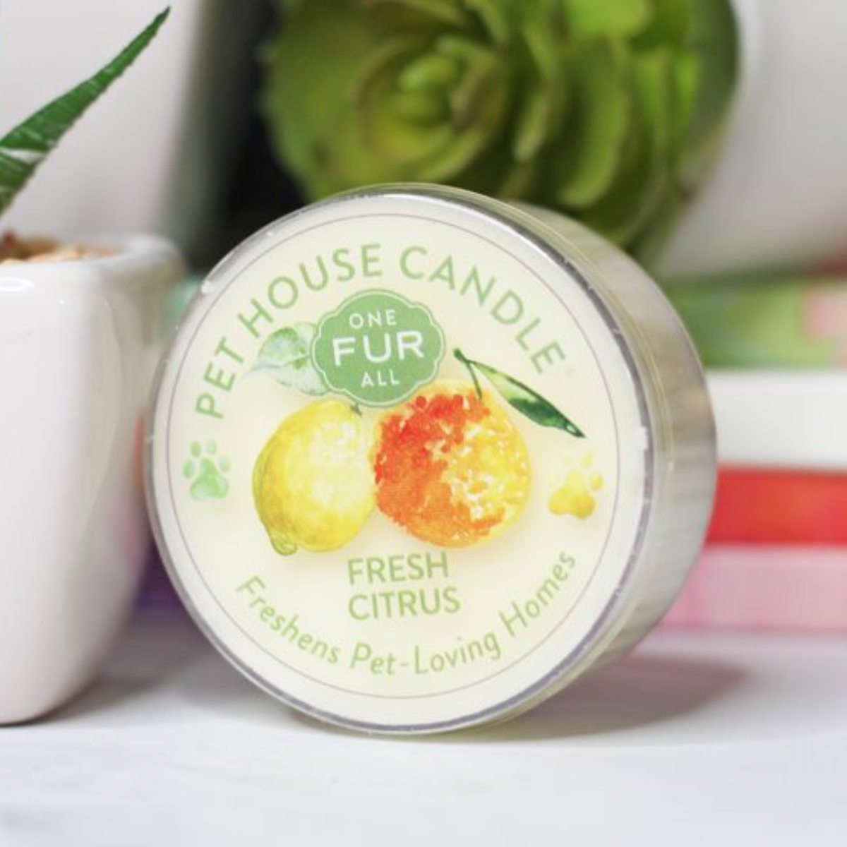 One Fur All - 迷你寵物香薰蠟燭 - 清新檸香 1.5oz (人寵可用)
