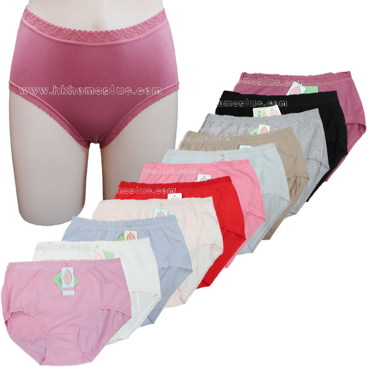 4條裝 雅岱莉: 高腰素色內褲 (M-4XL碼)