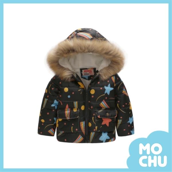 星空連帽鋪棉外套