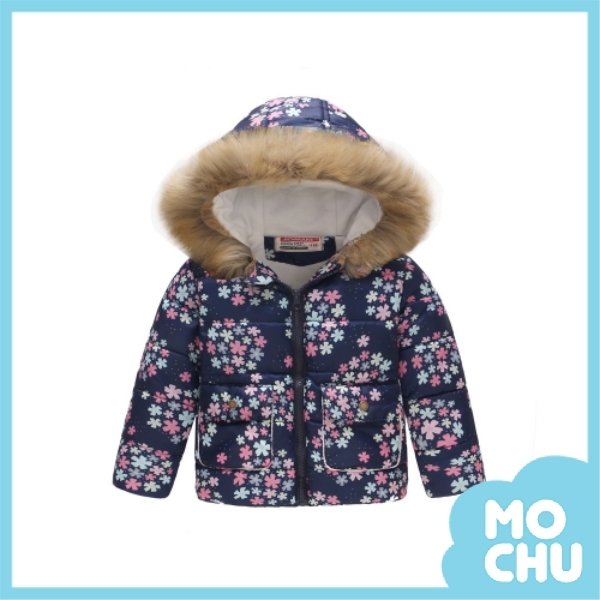 小雪花連帽鋪棉外套