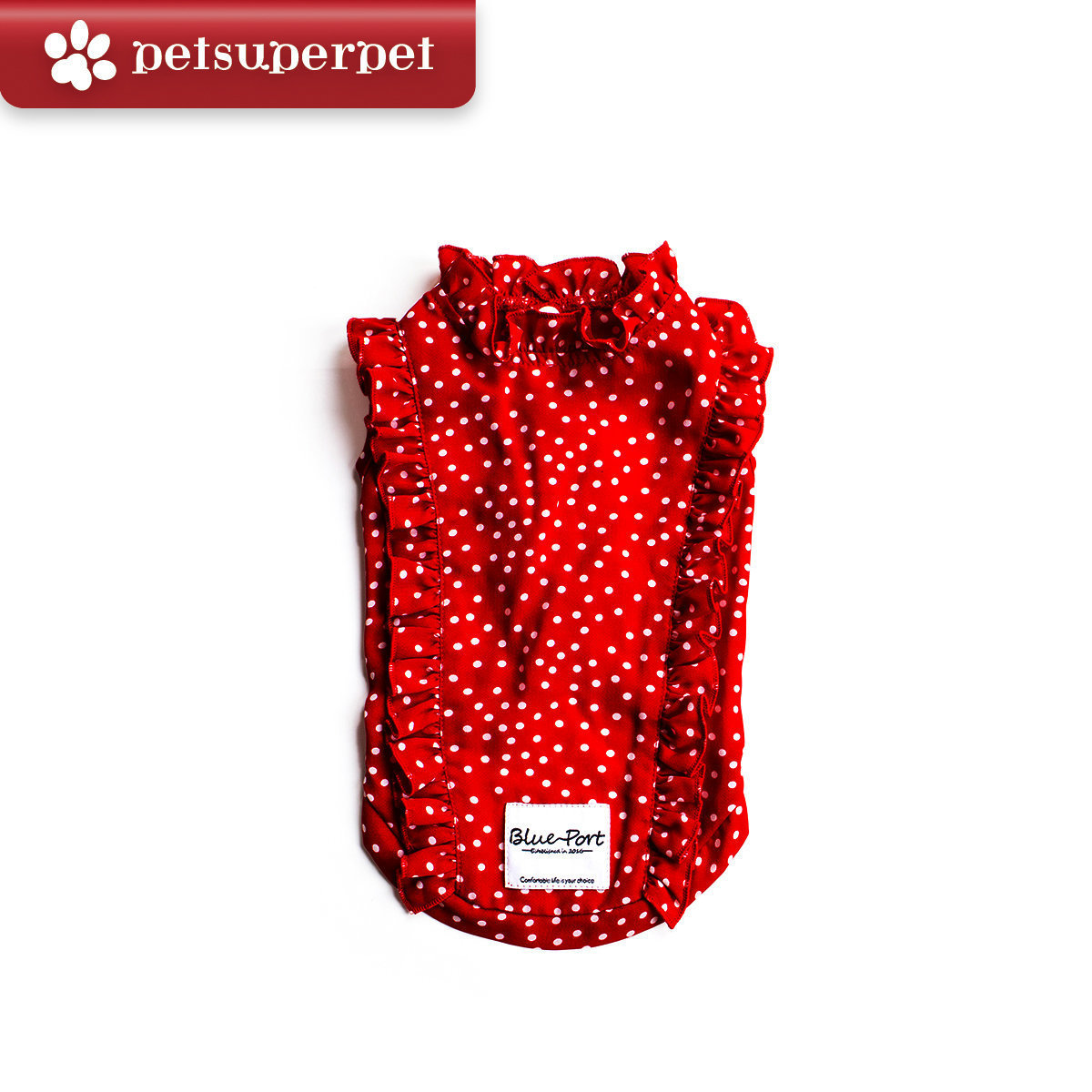 BLUE PORT【Keep Cool 25°C】恆溫防蚊貓咪衣服 (平行進口貨品) - 紅色，波點連身裙 (3 sizes)