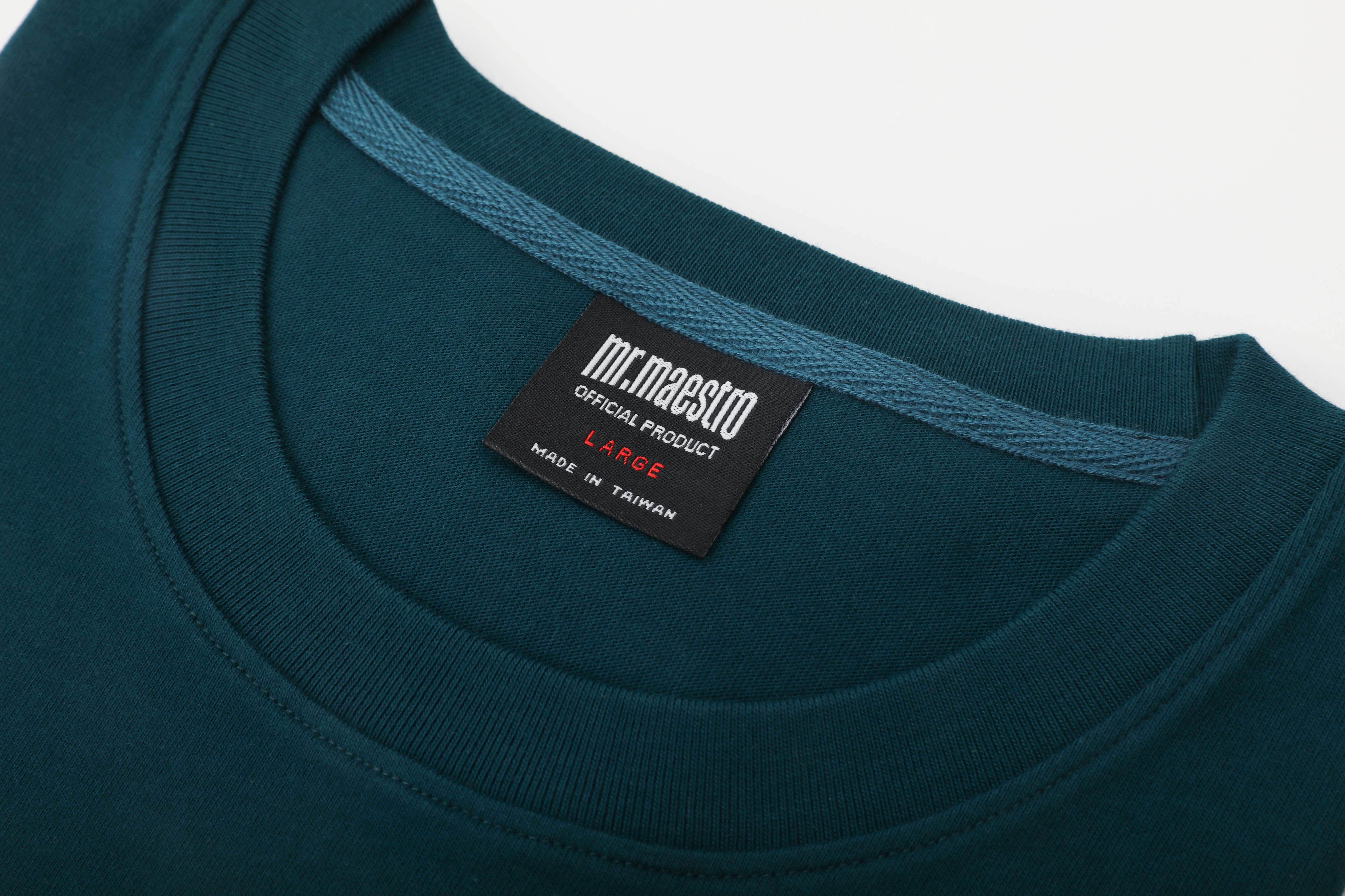 mr.maestro  Wide 落肩寬版 - 高磅數純棉素Tee 孔雀綠