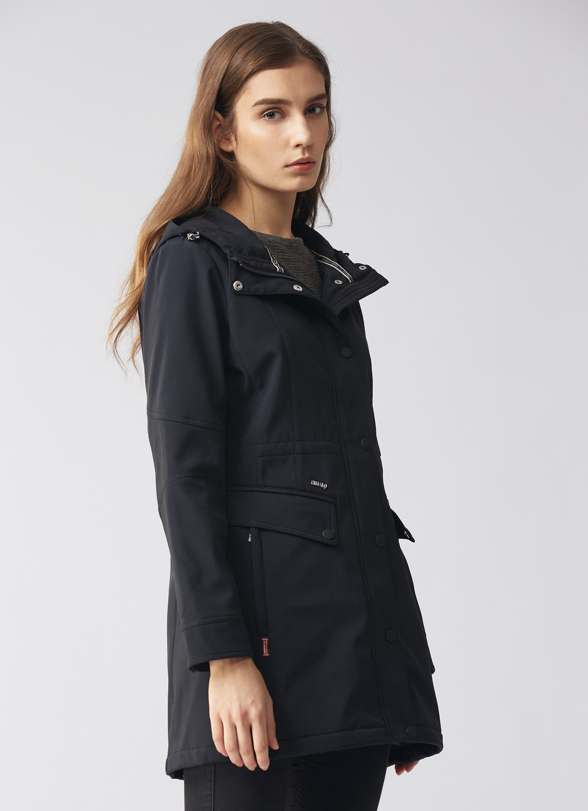 【惜福品】德國科技精算比例防水長大衣-2052WJ-晶鑽黑