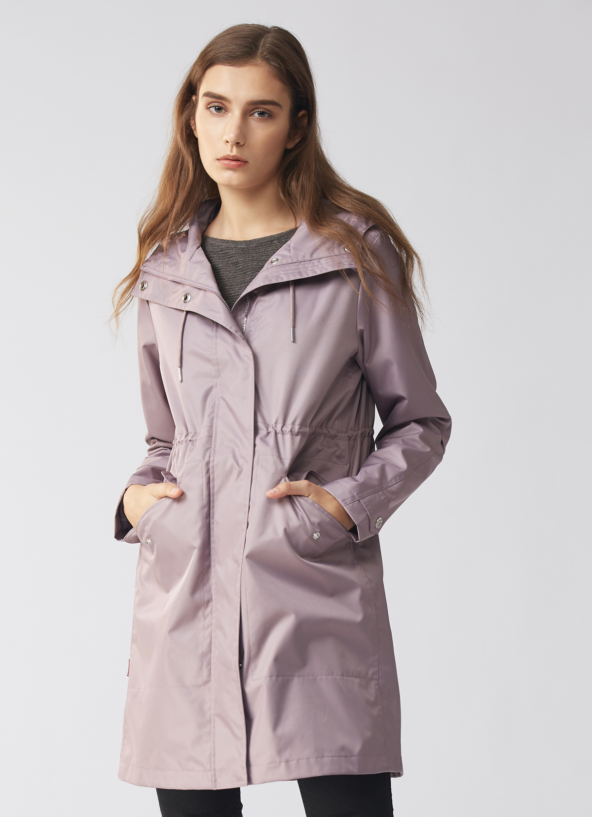 精品嚴選華達呢防水派克長大衣-2058WJ-石英粉