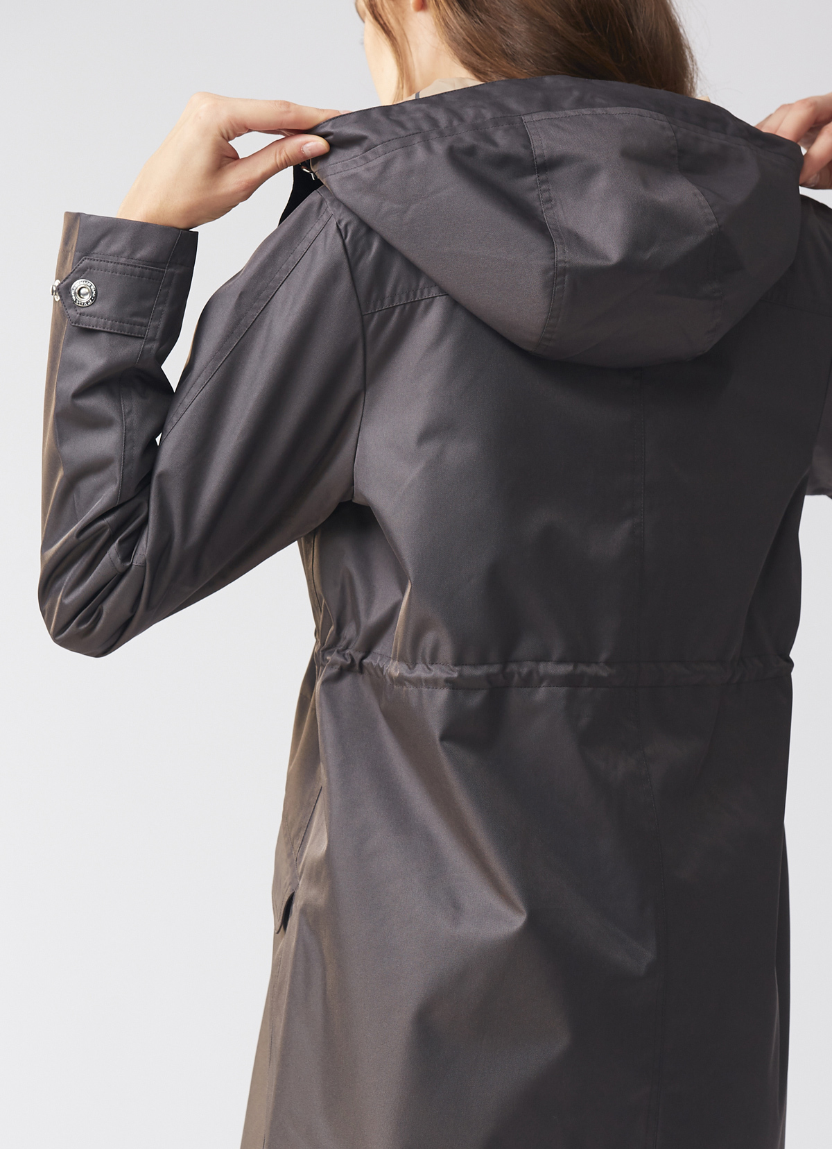 精品嚴選華達呢防水派克長大衣-2058WJ-碳灰黑