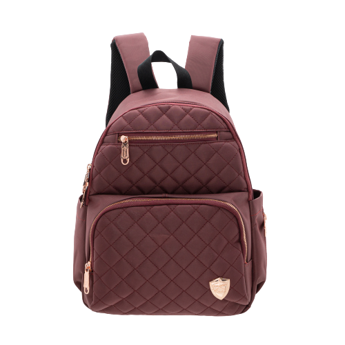 burgundy diaper backpack