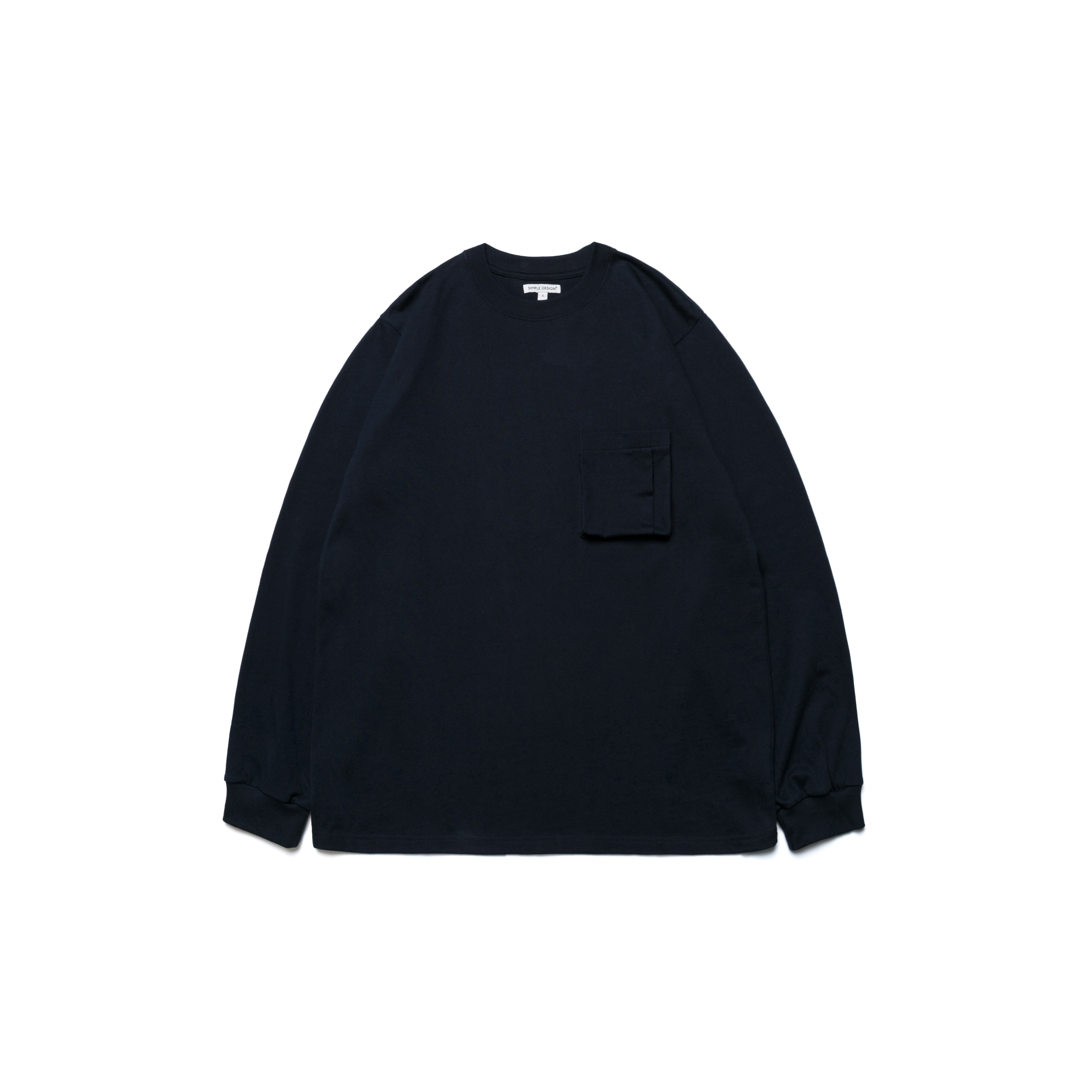 SIMPLE DESIGN - C.T. Long Sleeve Pocket Tee - Navy