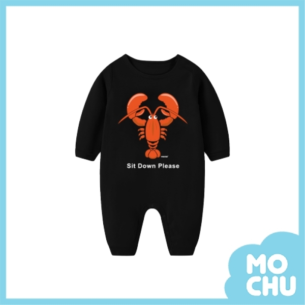 【與龍共舞】Sit Down Please龍蝦長袖包屁衣(兩色)