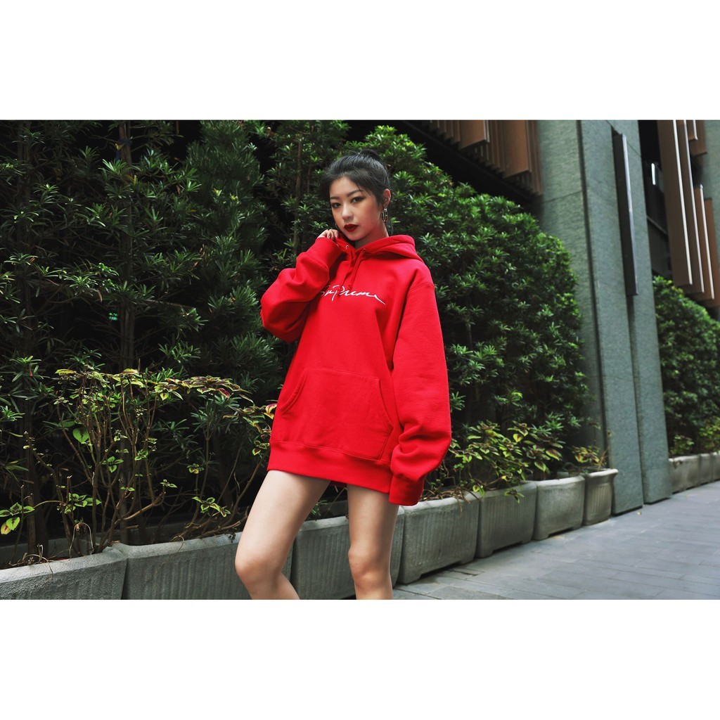 SUPREME Classic Script Hooded Sweatshirt 草寫帽T 黑/灰/深藍/紅/綠/黃/紫/咖啡-FW18SW25