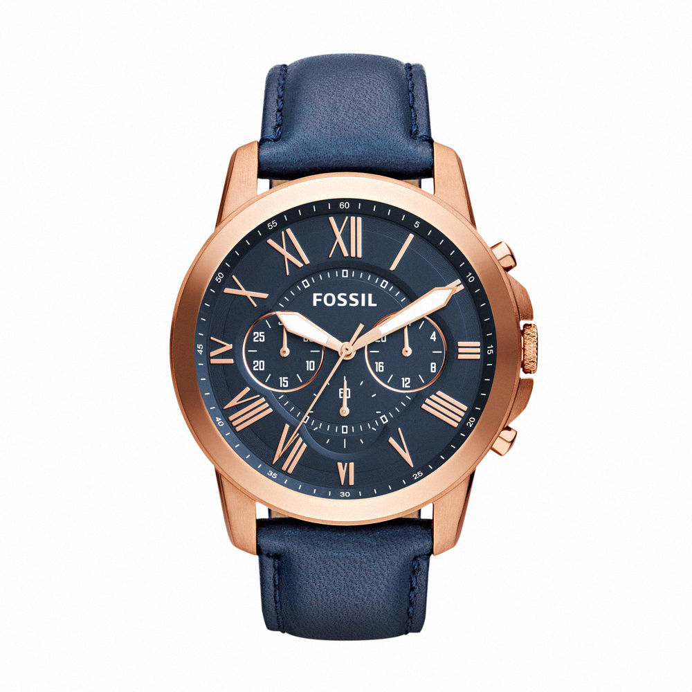 Grant Chronograph Navy Leather Watch FS4835