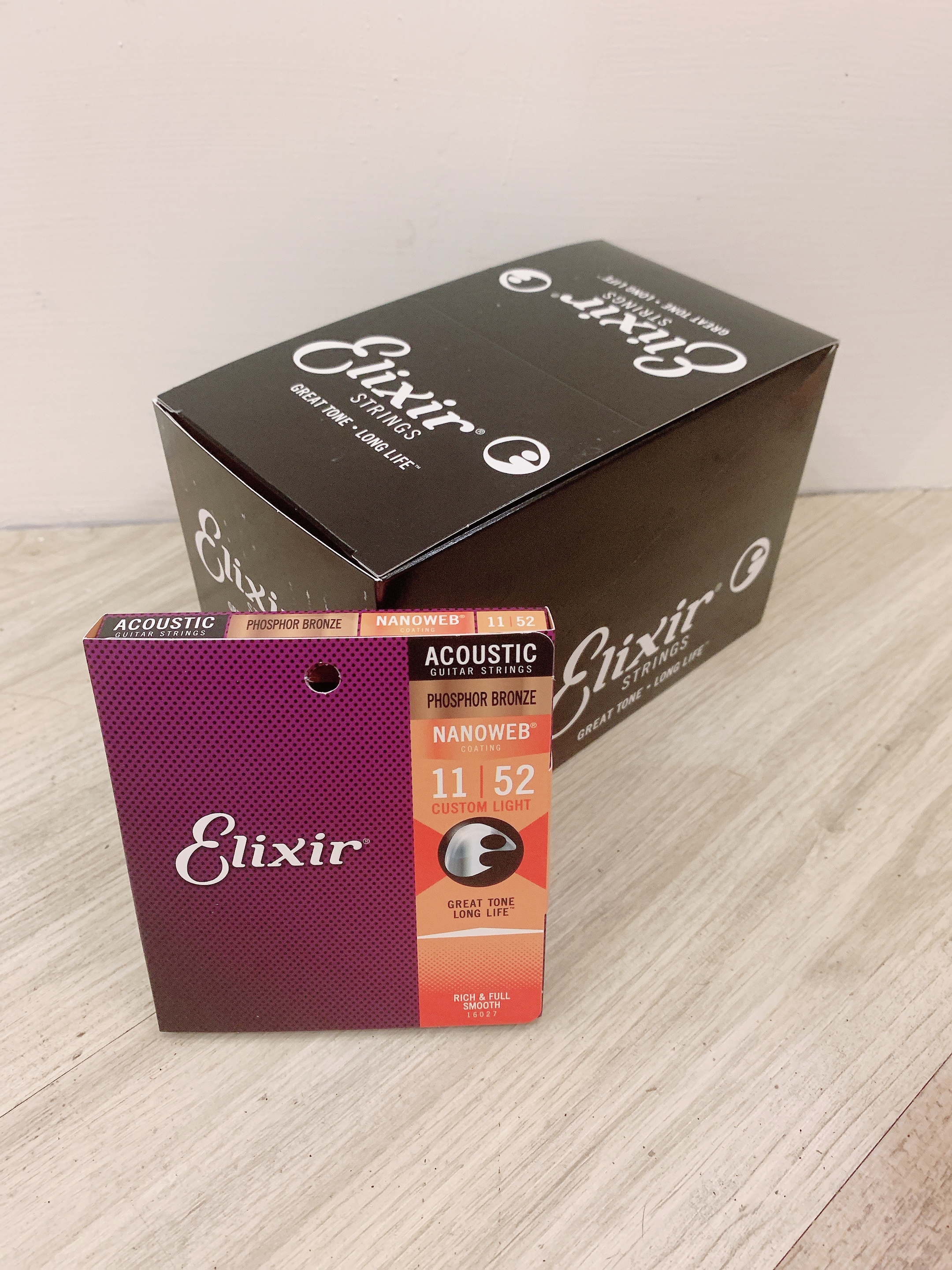 Elixir - Nanoweb 16027 美國包膜吉他弦 011-052 磷青銅 紅銅