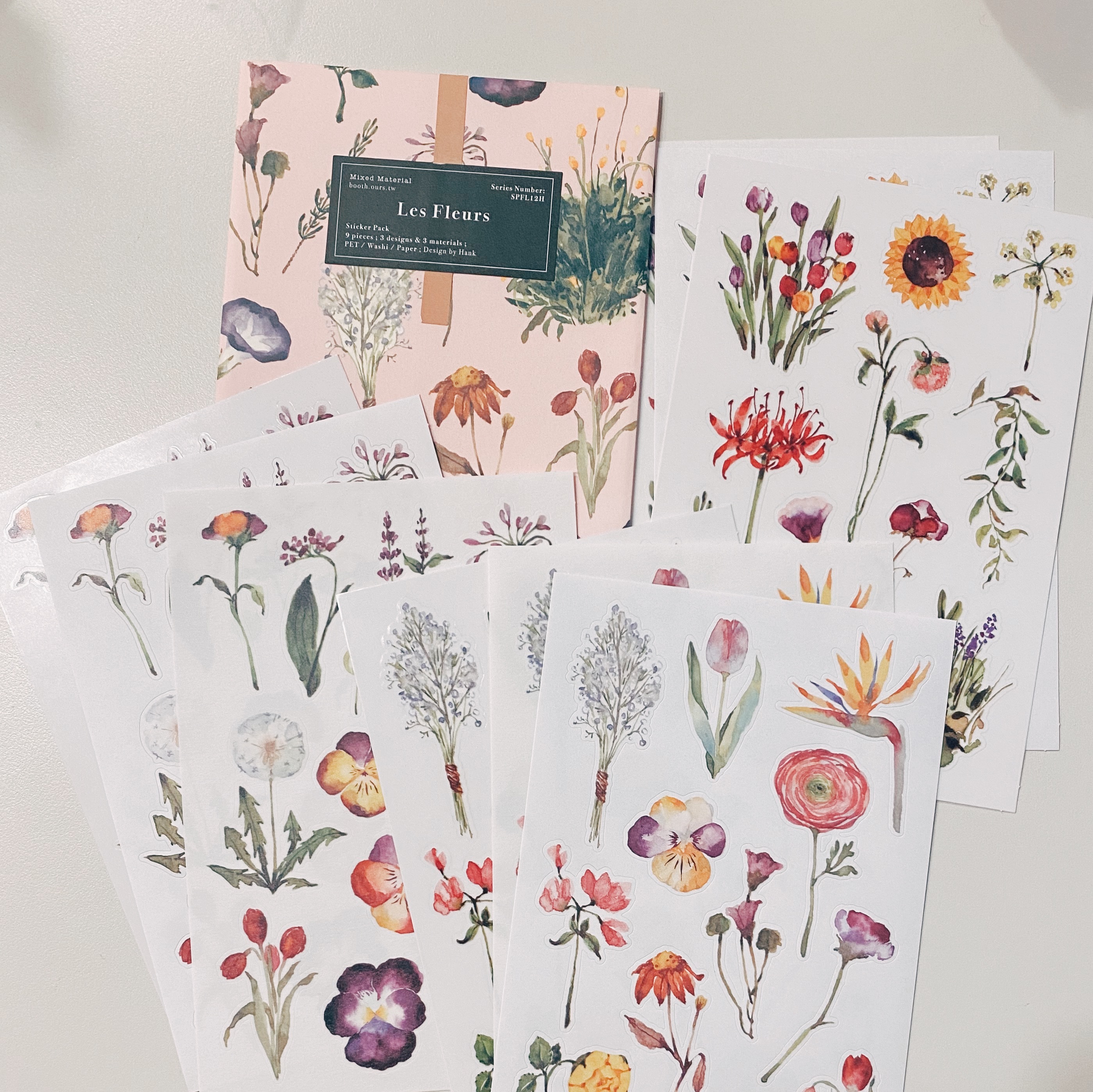 OURS 野花草 貼紙包(9入)