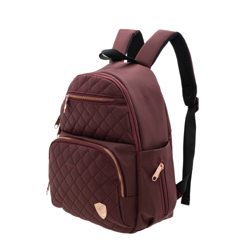 burgundy diaper backpack