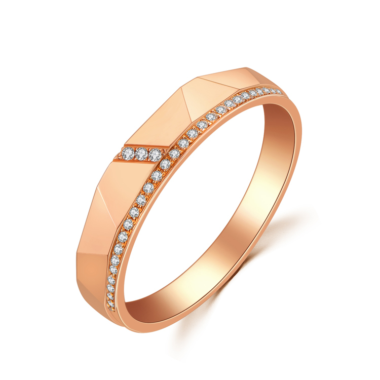 【閃耀愛】18K 玫瑰金鑽石情侶 / 結婚對戒