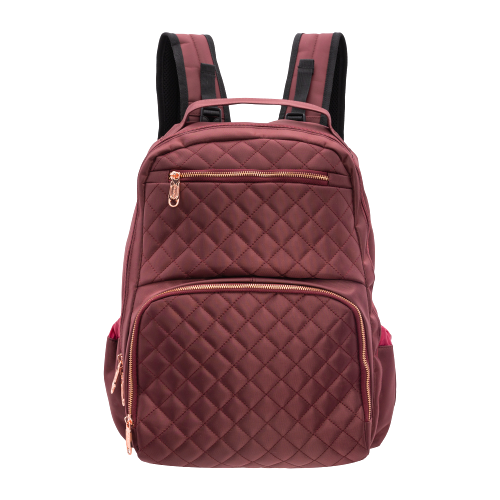 burgundy diaper backpack