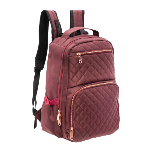 burgundy diaper backpack