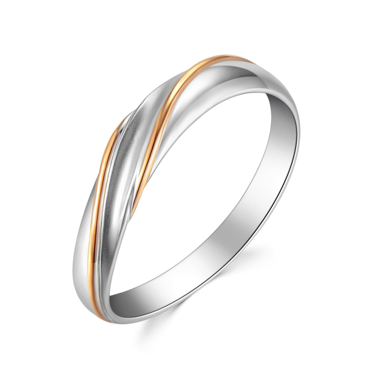 18K 分色紅白金鑽石情侶 / 結婚對戒