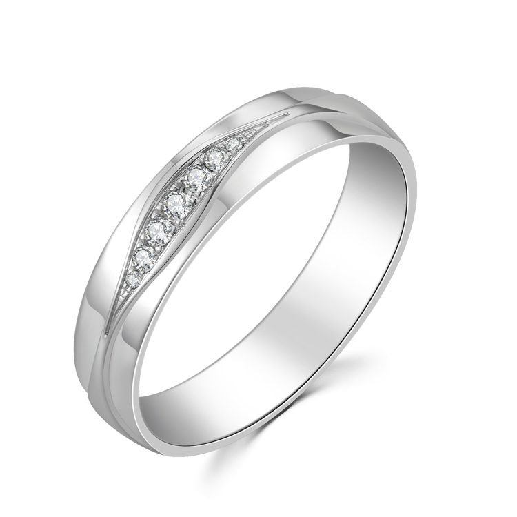 【朱古力】18K 白金鑽石情侶 / 結婚對戒