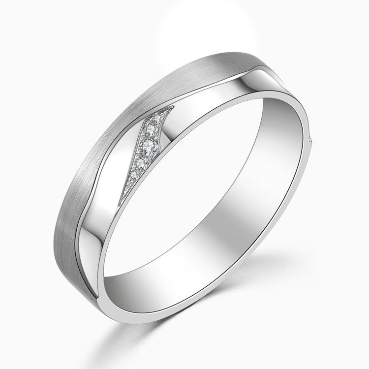 【朱古力】18K 白金鑽石情侶 / 結婚對戒