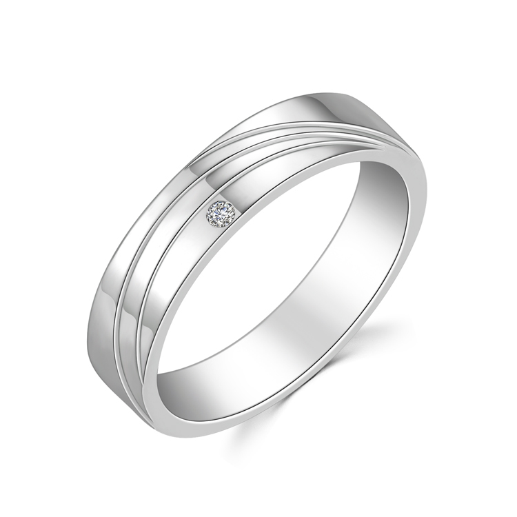 【朱古力】18K 白金鑽石情侶 / 結婚對戒