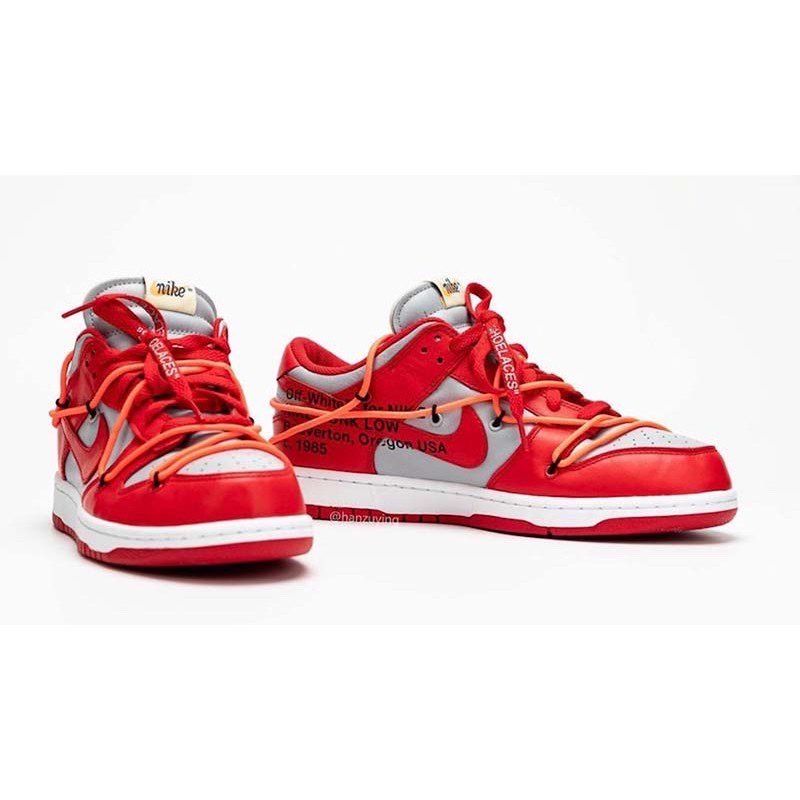 -(A10a)-OFF-WHITE X NIKE DUNK LOW LTHR / OW 灰紅 - CT0856 600