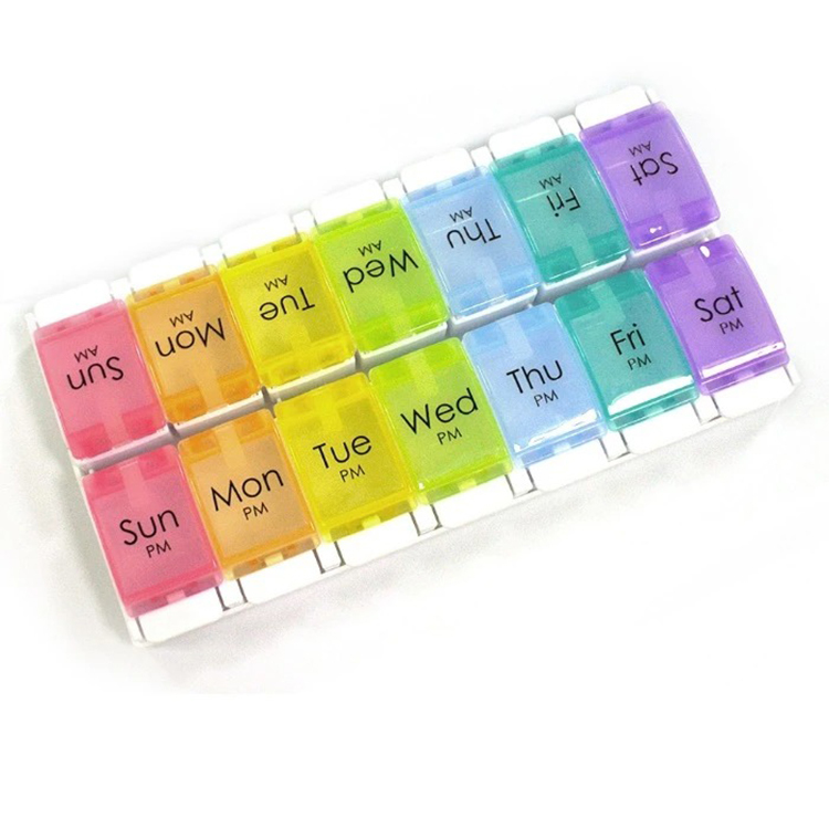 7天 (14格) 雙排鋼琴按鍵藥盒