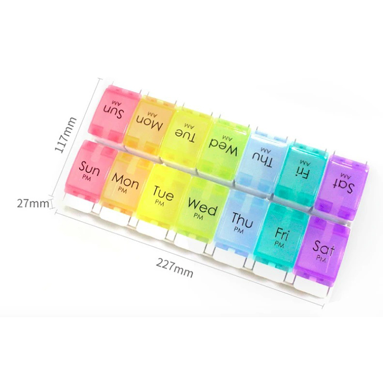 7天 (14格) 雙排鋼琴按鍵藥盒