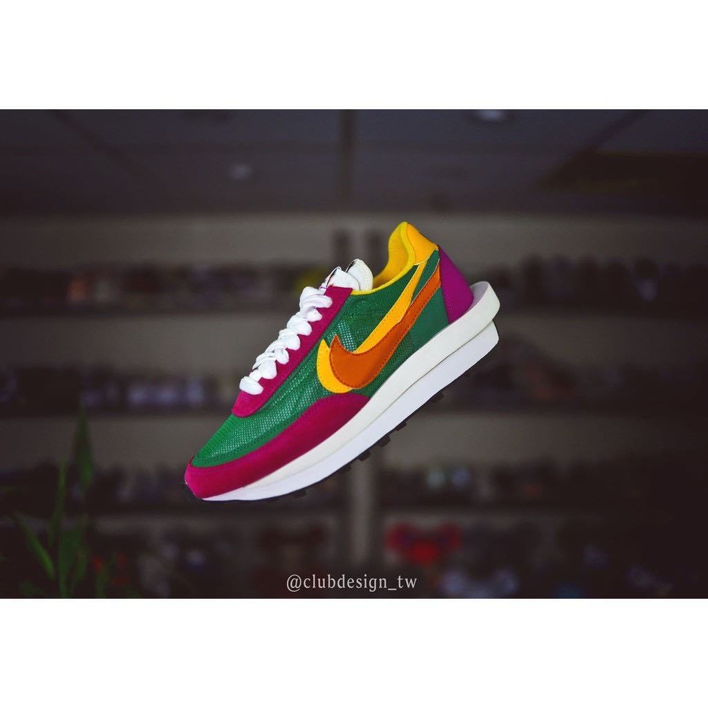 -(A3a)-NIKE LDWAFFLE / SACAI 綠桃紅-BV0073 301