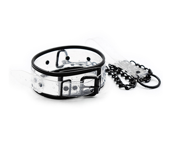 〔時尚型格設計〕TOTNARY Clear Choker Collar with Chain 透明防水頸圈連拖鏈 (派對必備)