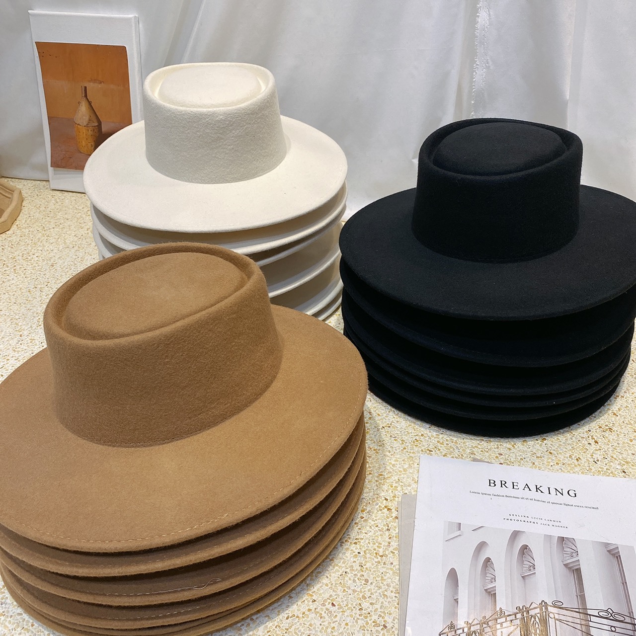 韓版平頂斑馬紋紳士帽(緞帶可拆)/三色