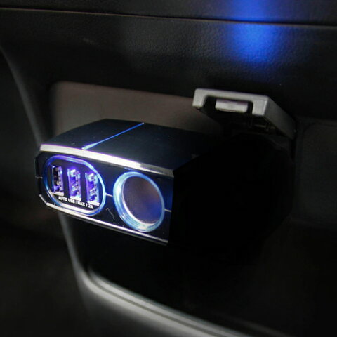 KASHIMURA - KX-213汽車用一拖一點煙器一拖三USB充電器分插(香港行貨)