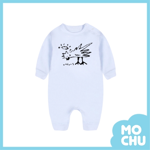 【唐伯虎點秋香】小雞吃米圖長袖包屁衣