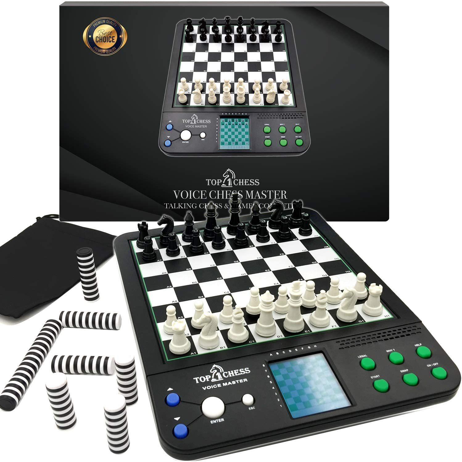 Top 1 Chess Set Board Game, Electronic Voice Chess Acad
