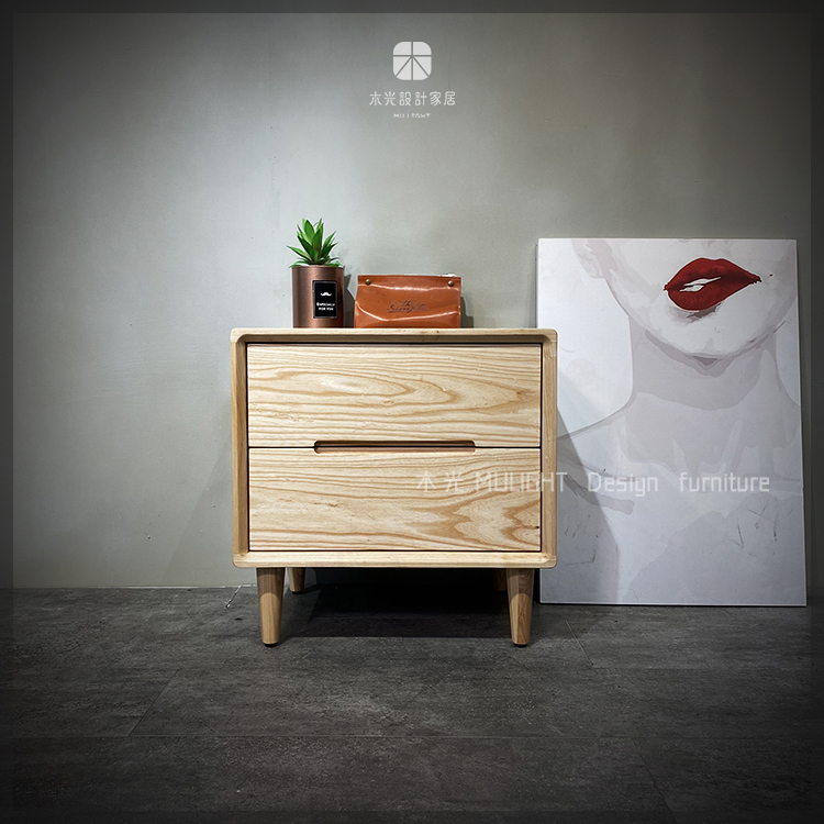 北歐梣木簡約抽屜床頭櫃|可訂製