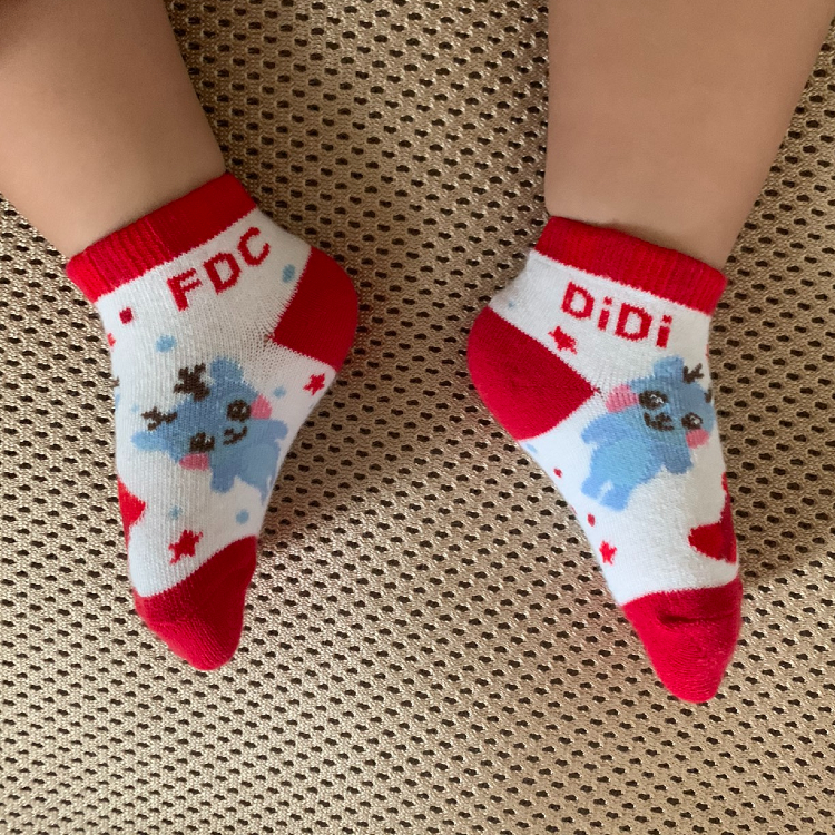 雲品DiDi童襪(紅白) 小童款