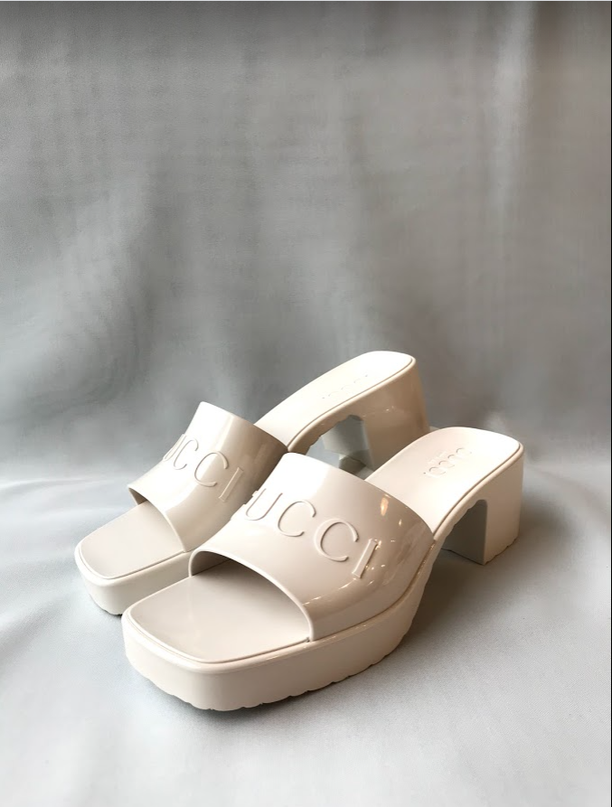 Gucci rubber heel discount slides