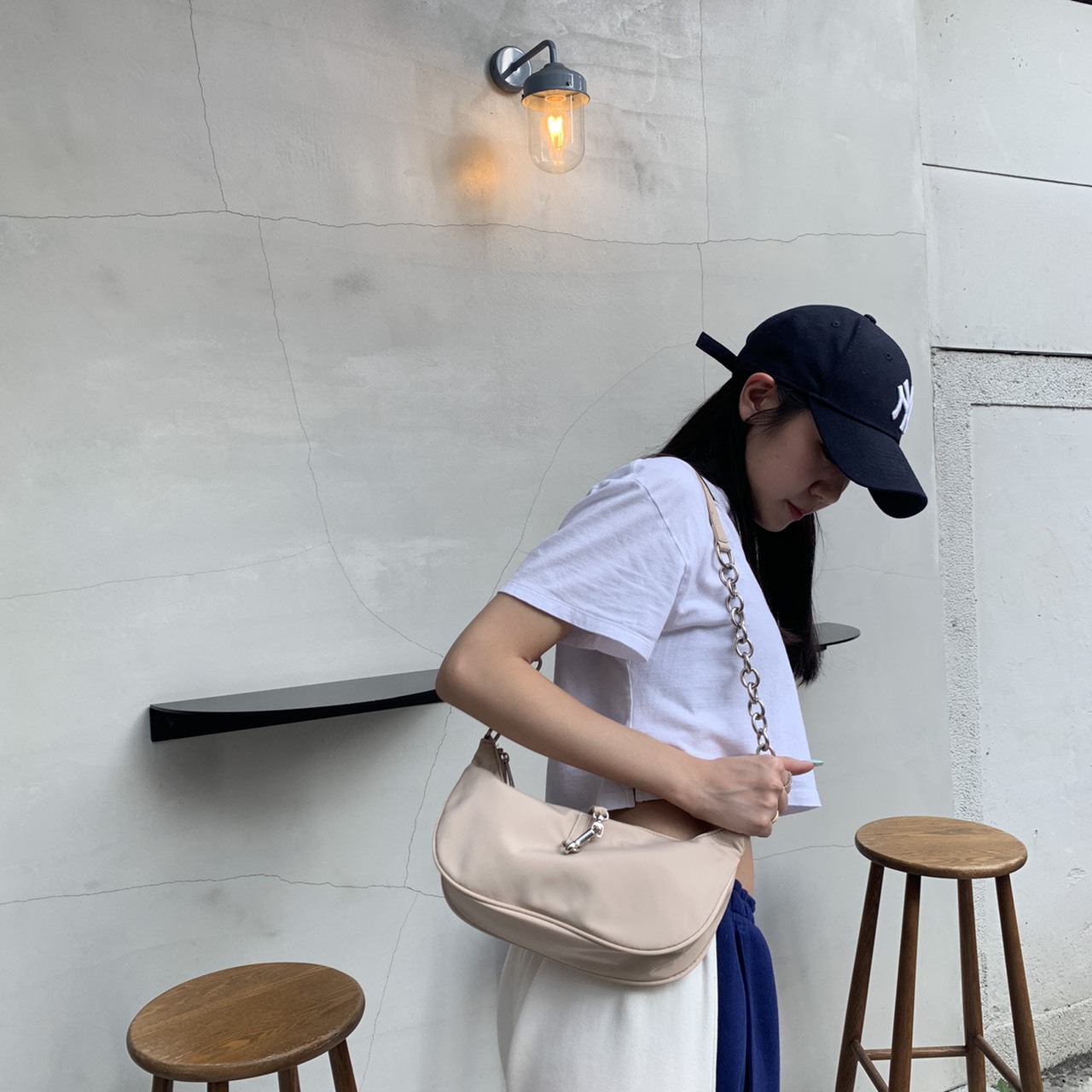 單肩鏈條月亮包