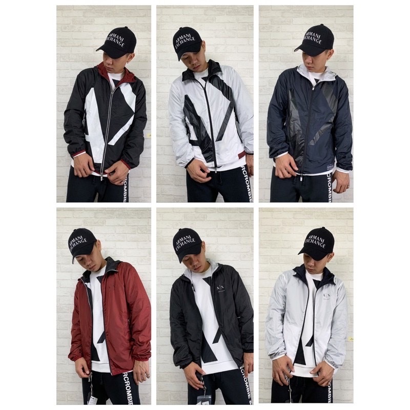 Armani Exchange AX 滿版大字母 雙面穿 薄款 防風外套 風衣